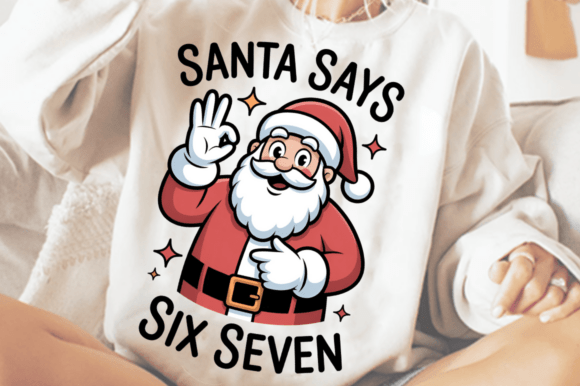 Download Christmas Santa Says Six Seven PNG Desig - Premium Resources