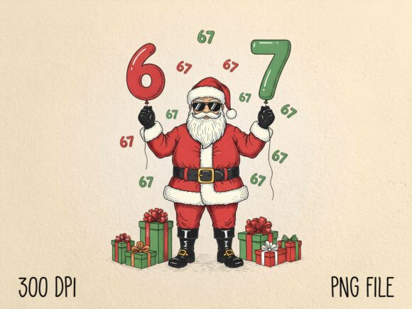 Download Christmas Santa Six Seven Viral Meme PNG - Santa six seven Collection
