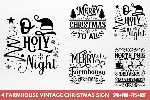 Download Farmhouse Vintage Christmas Sign SVG - Premium Bundle